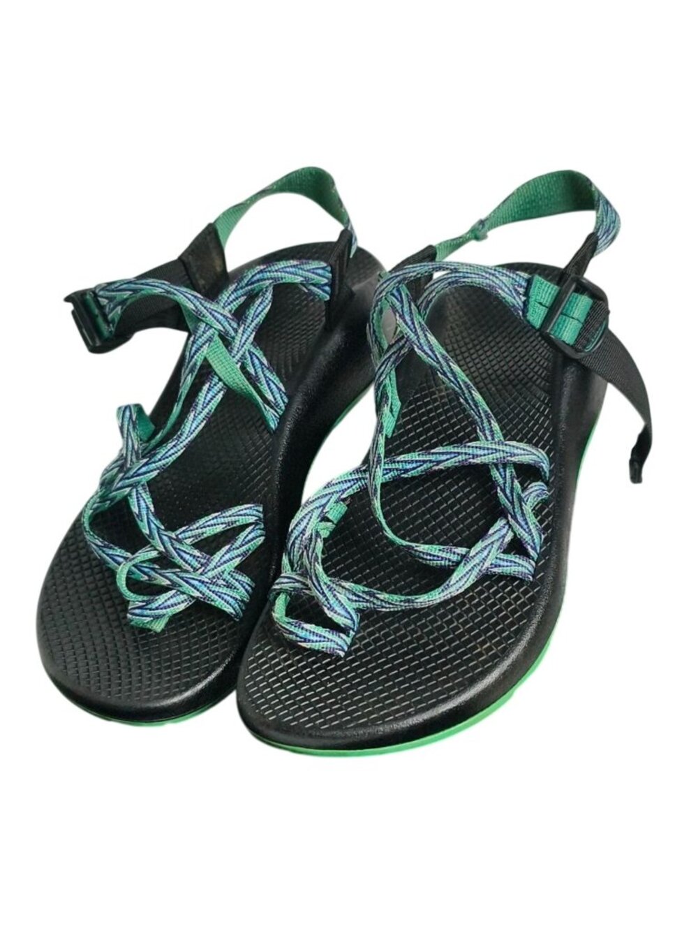Chaco ZX/2 Vibram Womens 9 Sandals Yampa Sporty Black Green Outdoor Comfort Hiki